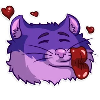 😘 8dd906f5 แมว, หัวใจ, จูบ, สัตว์, ความรัก, สติกเกอร์ telegram sticker