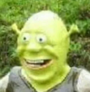 👍 19c41bf0 Shrek シュレック, オーガ, アニメキャラクター, ミーム, 面白い, 緑 telegram sticker