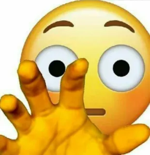 😳 308b6242 絵文字, 顔, 手, 黄色, 掴む, 表情 telegram sticker