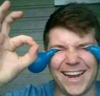 😂 ffcb79c6 男性, 面白い, ジョーク, OKサイン, 風船 telegram sticker