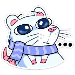 ▫️ 17363c74 ... adesivo, desenho animado, animal, mamífero, roedor, fofo, branco, furão whatsapp sticker
