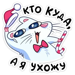 🔹 26726c23 КТО КУДА Я УХОЖУ rato, ano novo, natal, festa, fofo, celebração whatsapp sticker
