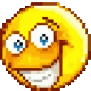 🙂 004082af 表情符号, 笑脸, 脸, 搞笑, 卡通, 像素化 telegram sticker