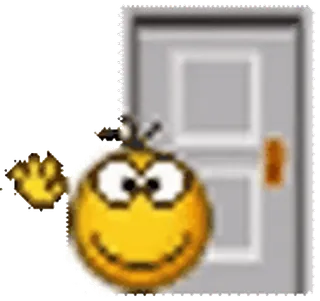 👋 58143651 表情符号, 挥手, 黄色, 门, 再见, 离开 telegram sticker