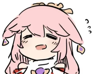 🏖 304b4879 Yae Miko Genshin Impact anime, videogioco, Genshin Impact, Yae Miko, carino, capelli rosa, personaggio telegram sticker