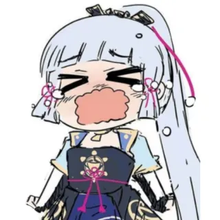 🏖 939aa912 Kamisato Ayaka Genshin Impact Anime, Videogioco, Personaggio, Pianto, Carino, Chibi, Genshin Impact, Kamisato Ayaka telegram sticker