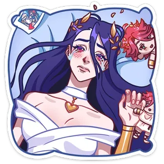 😭 38db113a cartoon, woman, anime, sad, crying, illustration, portrait whatsapp sticker