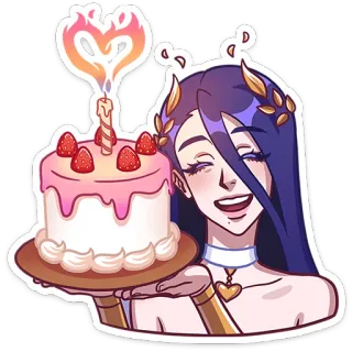 🎂 7f01b6d1 birthday, cake, woman, celebration, dessert, party whatsapp sticker