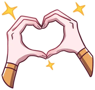❤ f322edd5 heart, hands, love, affection, friendship, sticker, gold, heart hands whatsapp sticker