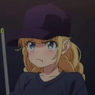 😡 0bb960ac anime, girl, angry, blonde, hat whatsapp sticker