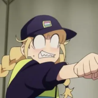 🤬 631202b3 anime, girl, cartoon, character, angry, punch whatsapp sticker