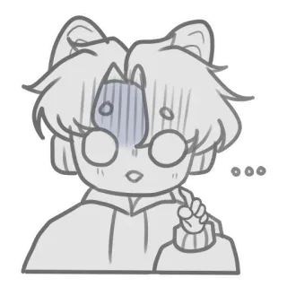 ⁉️ 1358b653 ... sticker, anime stijl, zweetdruppels, kattenoortjes, verward telegram sticker