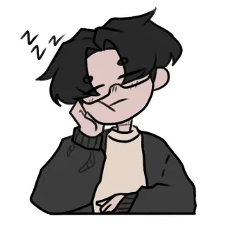 💤 86d9cbc3 zz Cartoon, Slapen, Moe, Slaperig, Anime stijl, Bril telegram sticker