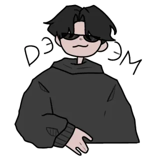 🤩 90f3d9a8 D ЭЭ М cartoon, personage, zonnebril, hoodie, avatar telegram sticker