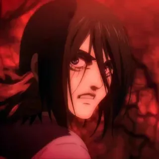 🍥 0840d0a9 Eren Yeager Attack on Titan Anime, Eren Yeager, Ataque a los Titanes, oscuro, gore, fantasía whatsapp sticker