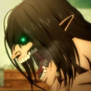 🍥 a607187d Eren Yeager Attack on Titan attack on titan, eren yeager, titán, anime, monstruo, violencia whatsapp sticker