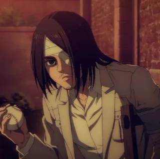 🍥 c3a5af37 Eren Yeager Attack on Titan Anime, Eren Yeager, Ataque a los Titanes, Béisbol, Vendajes whatsapp sticker