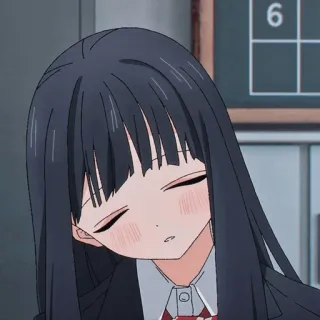 💈 bec1b87e Anime, Chica, durmiendo, uniforme escolar, Manga, linda whatsapp sticker