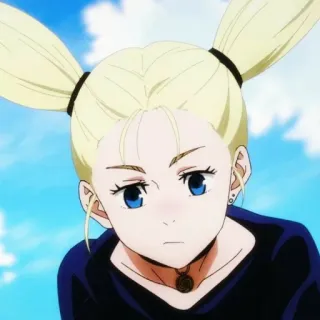 🧹 67068e5c Anime, Donna, Capelli biondi, Occhi azzurri, Ritratto, Cartone animato telegram sticker