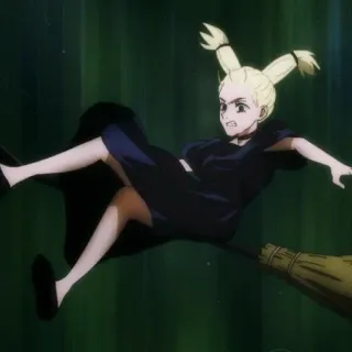 🧹 90d92cfa strega, volante, scopa, anime, personaggio, ragazza, magia telegram sticker