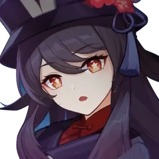 😯 3e06d679 Hu Tao Genshin Impact Anime, Gra wideo, Kapelusz, Postać whatsapp sticker