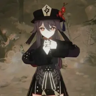 🙌 4c0d123f Hu Tao Genshin Impact Anime, Gra wideo, Postać, Hu Tao, Dziewczyna whatsapp sticker