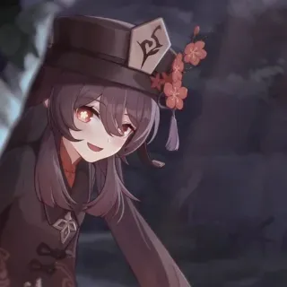 🍂 5c2a1190 Hu Tao Genshin Impact Anime, Gra wideo, Waifu, Słodkie, Dziewczyna whatsapp sticker