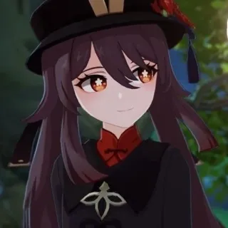 😌 62e6acaf Hu Tao Genshin Impact Anime, Dziewczyna, Gra wideo, Postać, Kapelusz whatsapp sticker