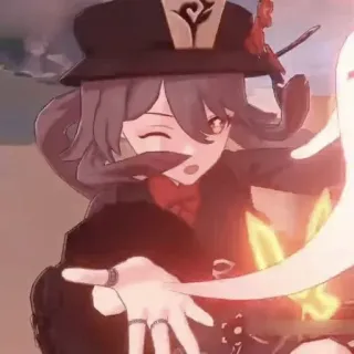 🍂 df53e551 Hu Tao Genshin Impact Anime, Gra, Waifu, Duch, Słodkie whatsapp sticker