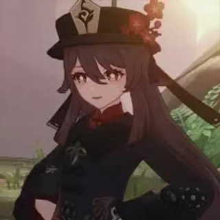 😃 f66d056b Hu Tao Genshin Impact Anime, Gra wideo, Dziewczyna, Kapelusz, Hu Tao whatsapp sticker