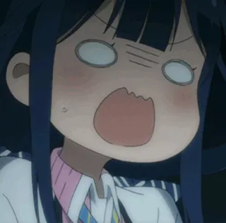 🖇 6303234b Anime, Kreskówka, Zszokowany, Zaskoczony, Dziewczyna anime, Reakcja telegram sticker