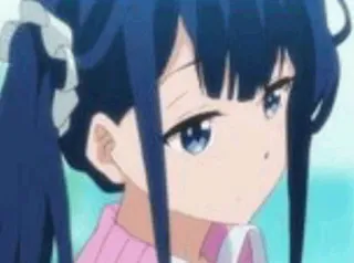 🖇 6739c70d anime, dziewczyna, kreskówka, niebieskie włosy, słodka, młoda kobieta telegram sticker