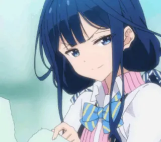 🖇 736043d4 anime, dziewczyna, zarozumiały, mundurek, uczennica, kreskówka telegram sticker