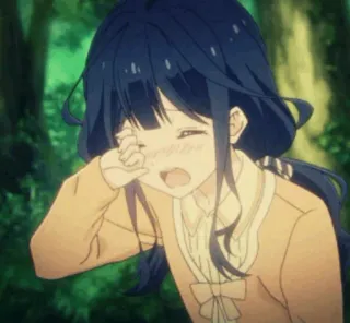 🖇 a3680f30 anime, smutny, płacz, dziewczyna, kreskówka, emocjonalny telegram sticker