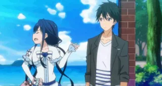 🖇 d3bd1546 Anime, Para, Plaża, Ocean, Romans telegram sticker