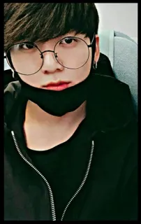 ☠ 18c2d837 man, person, glasses, portrait, korean, asian telegram sticker