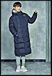 ☠ 737a96d8 Jungkook Jungkook, BTS, K-pop, Puma, Fashion, Winter coat, Korean telegram sticker