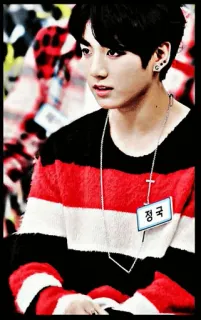 👽 b1627611 Jungkook 정국 person, kpop, male, singer, fashion, necklace telegram sticker