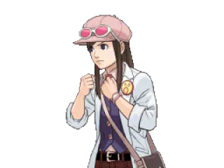 😠 344f8460 Ema Skye Ace Attorney Ema Skye, Ace Attorney, anime, video game, detective, investigator telegram sticker
