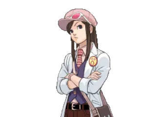 🤔 441fa4be Ema Skye Ace Attorney Ema Skye, Ace Attorney, scientist, investigation, video game character telegram sticker