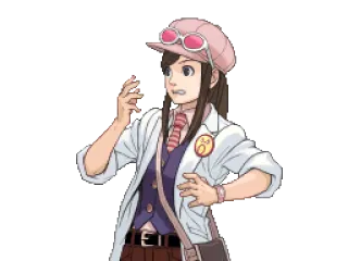 😨 bf75c955 Ema Skye Ace Attorney anime, woman, scientist, character, Ema Skye, Ace Attorney telegram sticker
