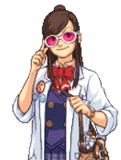 😎 ae4d481a Ema Skye Ace Attorney Anime, Scientifique, Lunettes, Ema Skye, Ace Attorney whatsapp sticker