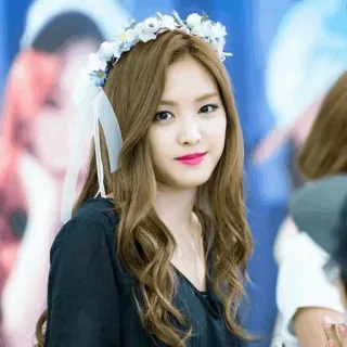 🦄 e71c32c6 ผู้หญิง, ภาพเหมือน, มงกุฎดอกไม้, เกาหลี, ผู้หญิง, คน whatsapp sticker