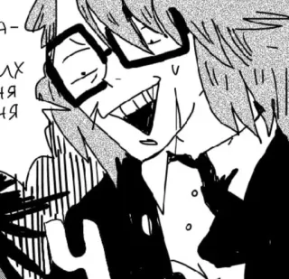 🖇️ 3b6f95e0 anime, manga, character, illustration, black and white telegram sticker