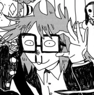 🖇️ 48ff05be anime, glasses, character, drawing, manga, portrait telegram sticker