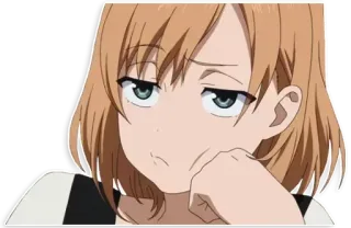 😐 05a60562 anime, dziewczyna, znudzona, postać, wyraz whatsapp sticker