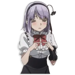 👉 076c77b8 Anime, dziewczyna, słodka, pokojówka, postać whatsapp sticker