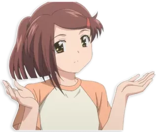 🤷 661cdcd0 Anime, Dziewczyna, Wzruszenie ramionami, Zamieszanie, Pytanie whatsapp sticker