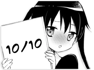 😯 cfad6a2f 10/10 anime, manga, 10/10, słodkie, dziewczyna, naklejka, ocena, idealny whatsapp sticker