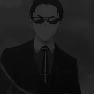 💸 46710838 đàn ông, áo vest, kính râm, trang phục trang trọng, cà vạt, chuyên nghiệp, phong cách anime telegram sticker